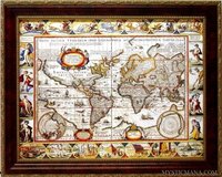 Framed Old World Map Cartography By Willem Blaeu Theatrum Orbis Terrarum