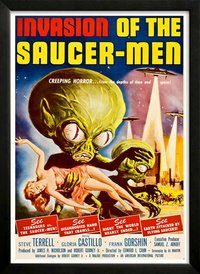Invasion of the Saucer Men Movie Poster Custom Framed