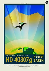 NASA Retro StyleTravel Poster Super Earth, Finest Quality, Many Sizes Available