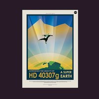 NASA Retro StyleTravel Poster Super Earth, Finest Quality, Many Sizes Available