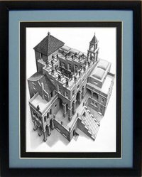 Ascending & Descending  by M.C. Escher Framed Poster Print Custom Framed Many Sizes