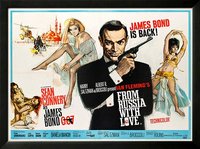 Set of 4 James Bond Movie Posters Custom Framed Displays