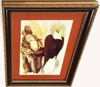 Bald Eagle Audubon Vintage Style framed  Print Finest Quality