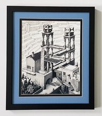 M.C. Escher Waterfall Framed Poster Print Custom Framed Many Sizes