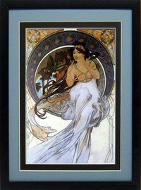 Alphonse Mucha Poster "La Musique" Framed