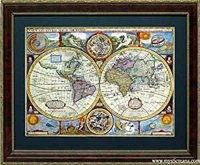 Framed Old World Map By John Speed