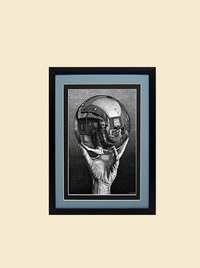 Hand with Reflecting Sphere Framed Art by M.C. Escher Custom Framed Many Sizes