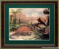 Prehistoric Panorama Framed Dinosaur Print Museum Mural