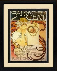 Alphonse Mucha Poster Print "Salon Des Cent"  Framed