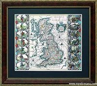 World Map British Isles Highest Quality Framed Reproduction 1676