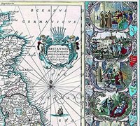 World Map British Isles Highest Quality Framed Reproduction 1676