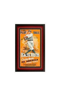 Babe Ruth Yankees Movie Poster Framed Double Mat Print