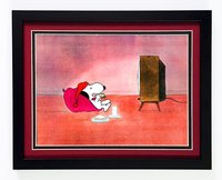 Snoopy Watching TV Framed Highest Quality