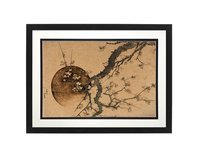 Hokusai Fuji in Spring: Plum Blossoms Framed