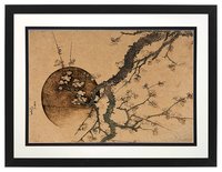 Hokusai Fuji in Spring: Plum Blossoms Framed