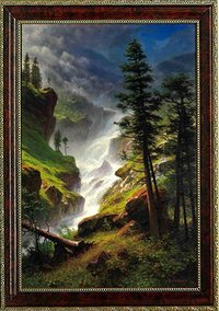 Albert Bierstadt Rocky Mountain Waterfall framed  Print Finest Quality