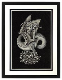 Dragon by M.C. Escher Art Print Custom Framed Many Sizes