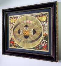 Celestial Map Copernican Universe by Cellarius Framed
