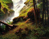 Albert Bierstadt Rocky Mountain Waterfall framed  Print Finest Quality