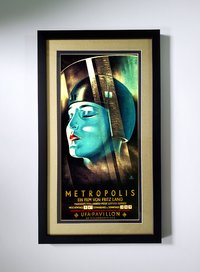 Metropolis Movie Poster Framed with Metalic Gold Mat