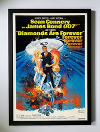 James Bond Movie Poster Custom Framed  Finest Quality