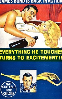 The Ultimate James Bond Poster. "Goldfinger" Framed with Metalic Gold Mat
