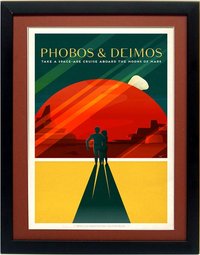 Spacex Mars Poster Set Lithographic A+ Quality Framed