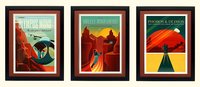 Spacex Mars Poster Set Lithographic A+ Quality Framed