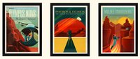 Spacex Mars Poster Set A+ Quality Framed 12x18