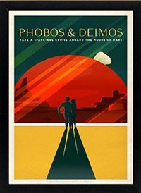 Spacex Mars Poster Phobos and Deimos A+ Quality Framed