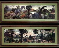 Age of Reptiles Dinosaur Mural By Zallinger Peabody Museum Framed & Matted Prints