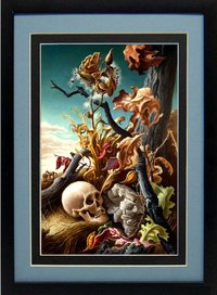 Thomas Hart Benton Landscape Art Skull Custom Framed A+ Quality