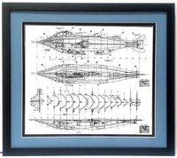 20000 Leagues Under the Sea Nautilus Submarine Framed Technical Print