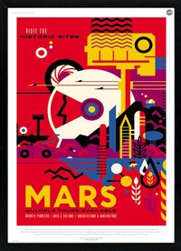 Mars Future Historic Sites NASA Graphic Inspirational Travel Poster