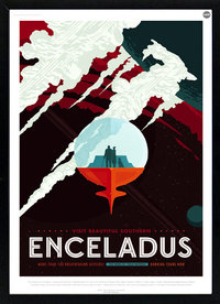 Enceladus NASA Graphic Inspirational Travel Poster
