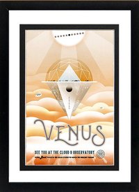 Venus Graphic Inspirational NASA Travel Poster Custom Framed & Mated Finest Quality