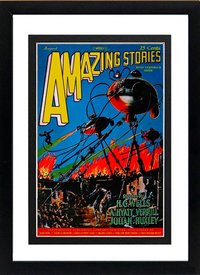 War of the Worlds Amazing Stories Cover Poster Custom Framed A+ Quality