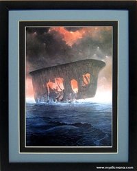 Beksinski Surreal Art Poster Burning Ship Print Framed Print 20x15 Inches