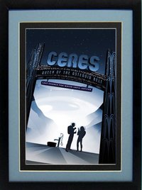 Ceres Queen of Asteroid Belt Graphic Inspirational NASA Travel Poster Custom Framed & Mated Finest Quality