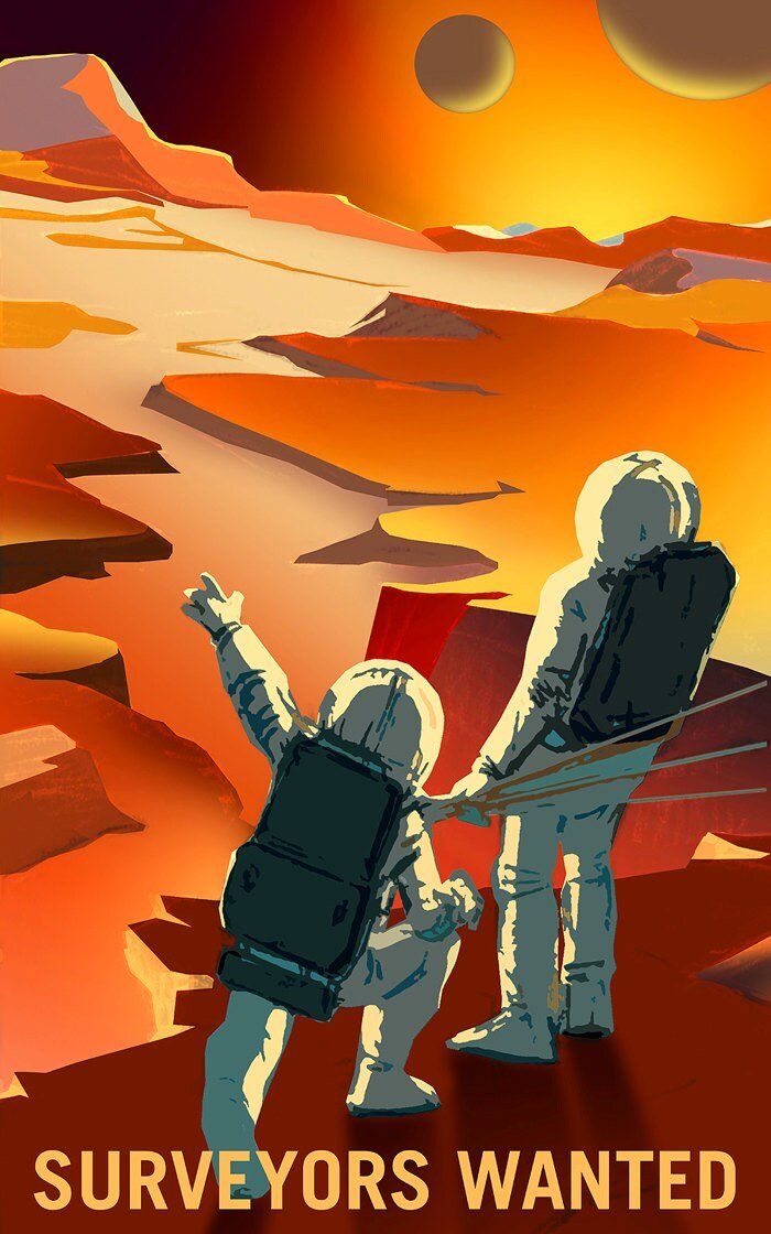 Retro MARS NASA Geologists  Many Sizes Available