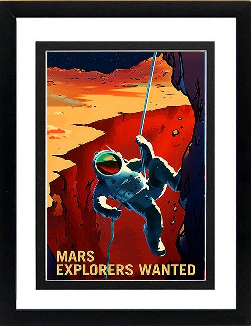 NASA Poster Mars Explorers Wanted Framed Display Various Sizes