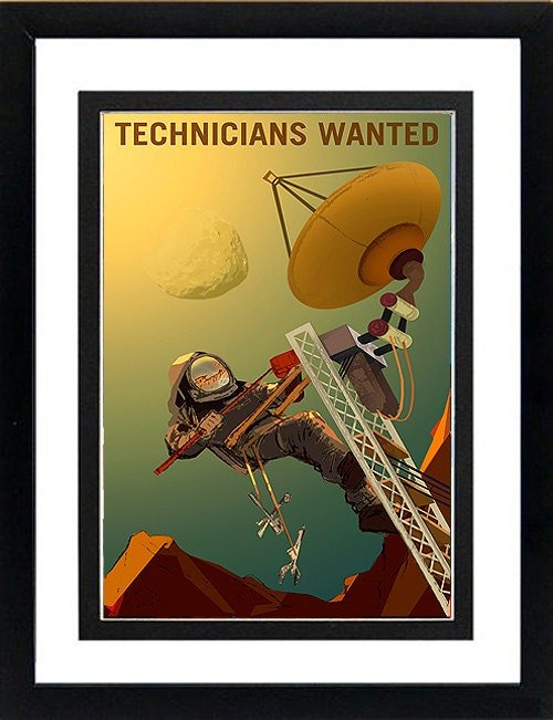 NASA Poster Mars Technicians Wanted Framed Display Various Sizes