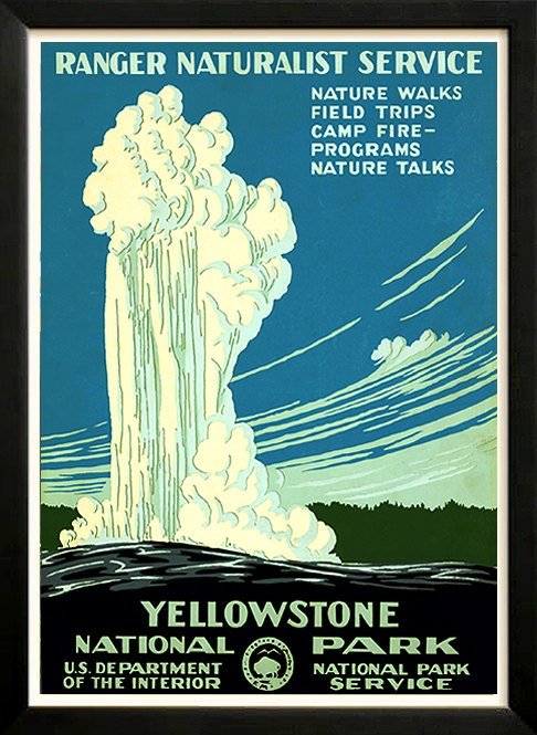 Yellowstone National Park poster Custom Framed A+ Quality