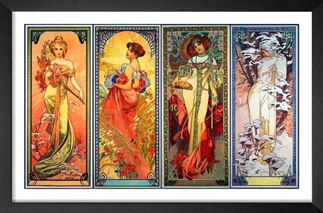 Mucha Poster The Four Seasons Art Nuveau Print