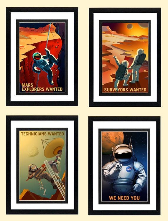 NASA Mars Poster Set Highest Quality Framing & Prints