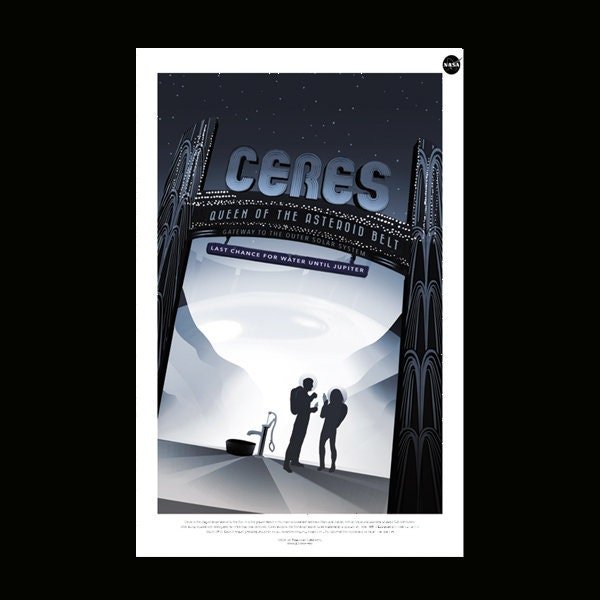 NASA Retro StyleTravel Poster Ceres, Finest Quality, Many Sizes Available