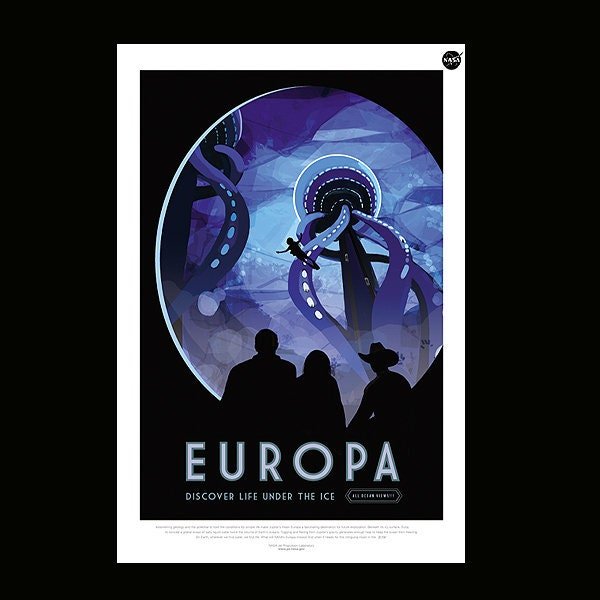 NASA Retro StyleTravel Poster Eropa, Finest Quality, Many Sizes Available