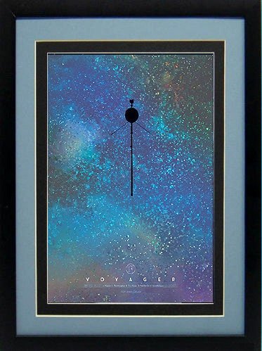 Voyager in Space NASA Inspirational Poster Custom Framed & Mated Finest Quality