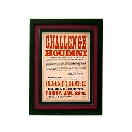 Houdini Challenge Poster Magic Poster Vintage Style Custom Framed Prints