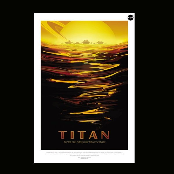 Saturn Titan NASA JPL Retro Poster A+Quality Many Sizes Available